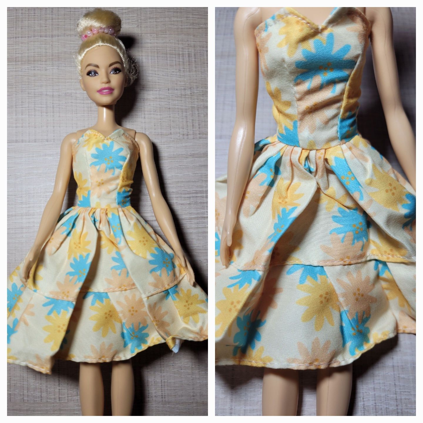 5x sukienka, ubranko dla lalki barbie, zestaw ubranek dla barbie