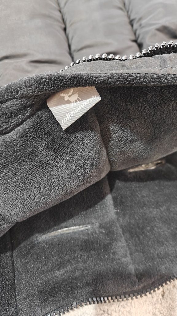Śpiwór zimowy do wózka Cottonmoose futerko czarny