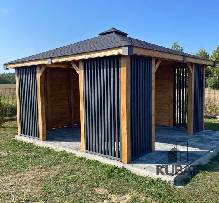 Altana ogrodowa 4x4| nowoczesna altanka| altana z lamelami