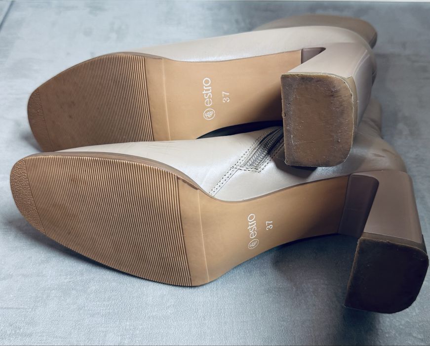 Ботильйони шкіряні бежеві Estro 37р.