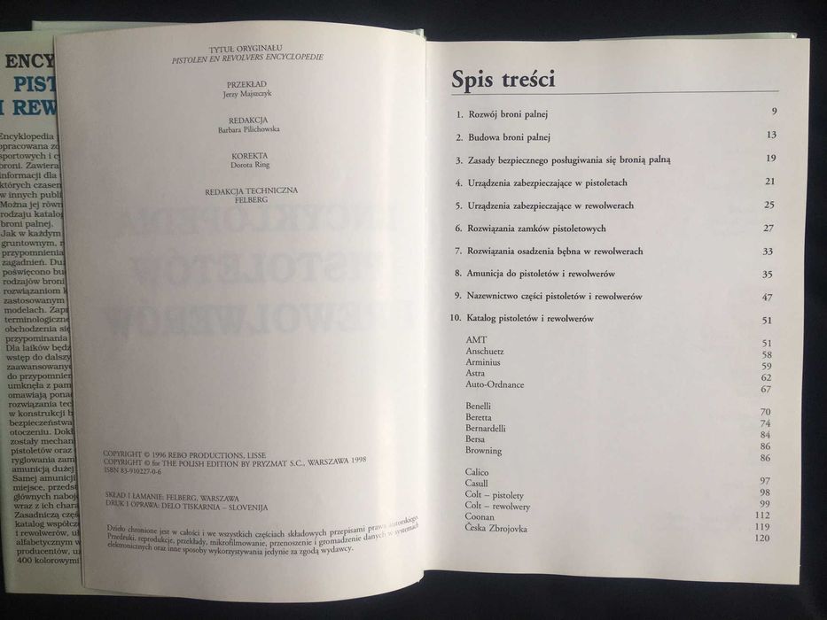 Książka broń pistolet Encyklopedia Pistoletów i Rewolwerów