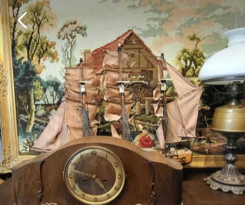 Zegar kominkowy stary drewniany