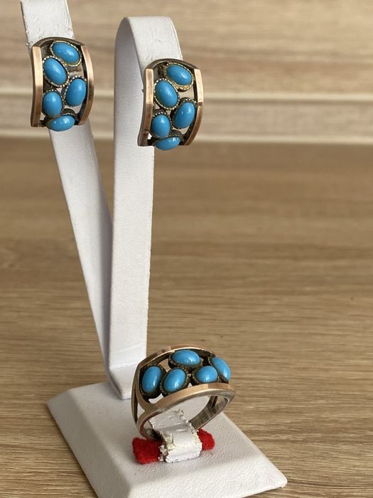 Серебряный набор 925/375 с бирюзой