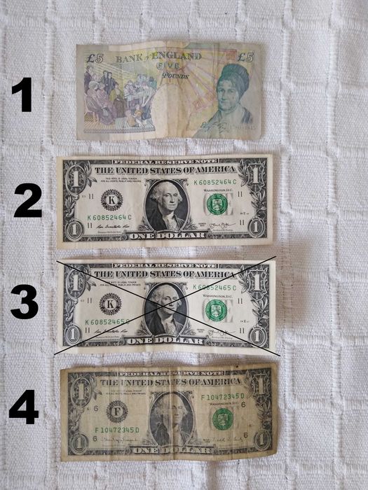 Cinco Libras Inglesas (Five Pounds) 2002 + Doláres Americanos