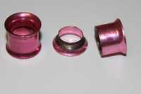 TUNELE kolczyki różowe metalowe stal plug 2 szt komplet 10mm