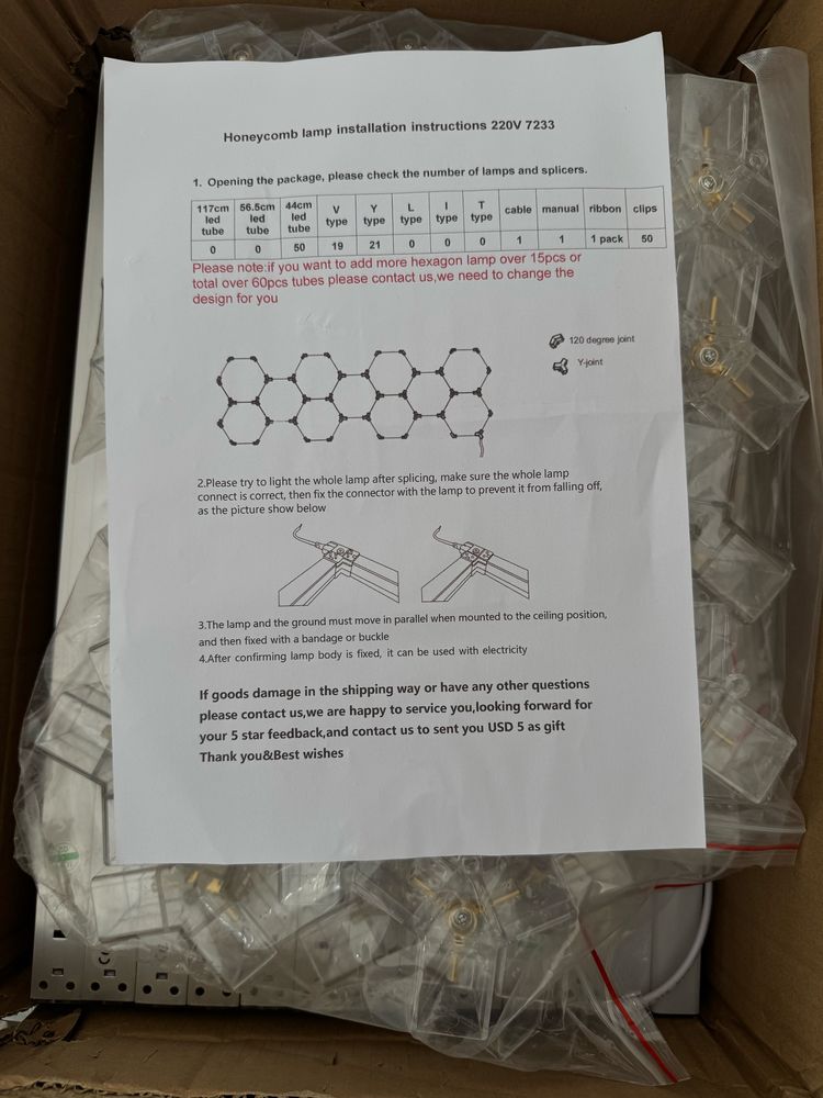 Luz hexagonal LED