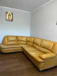 Sofa narożna skórzana z funkcją spania 6 osobowa