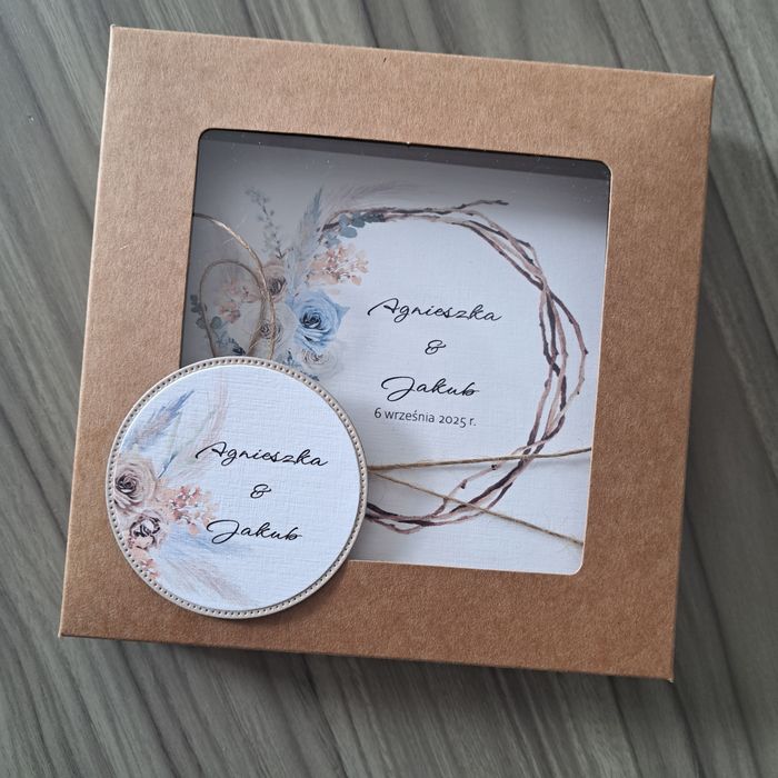 Personalizowana kartka ślubna w pudełeczku