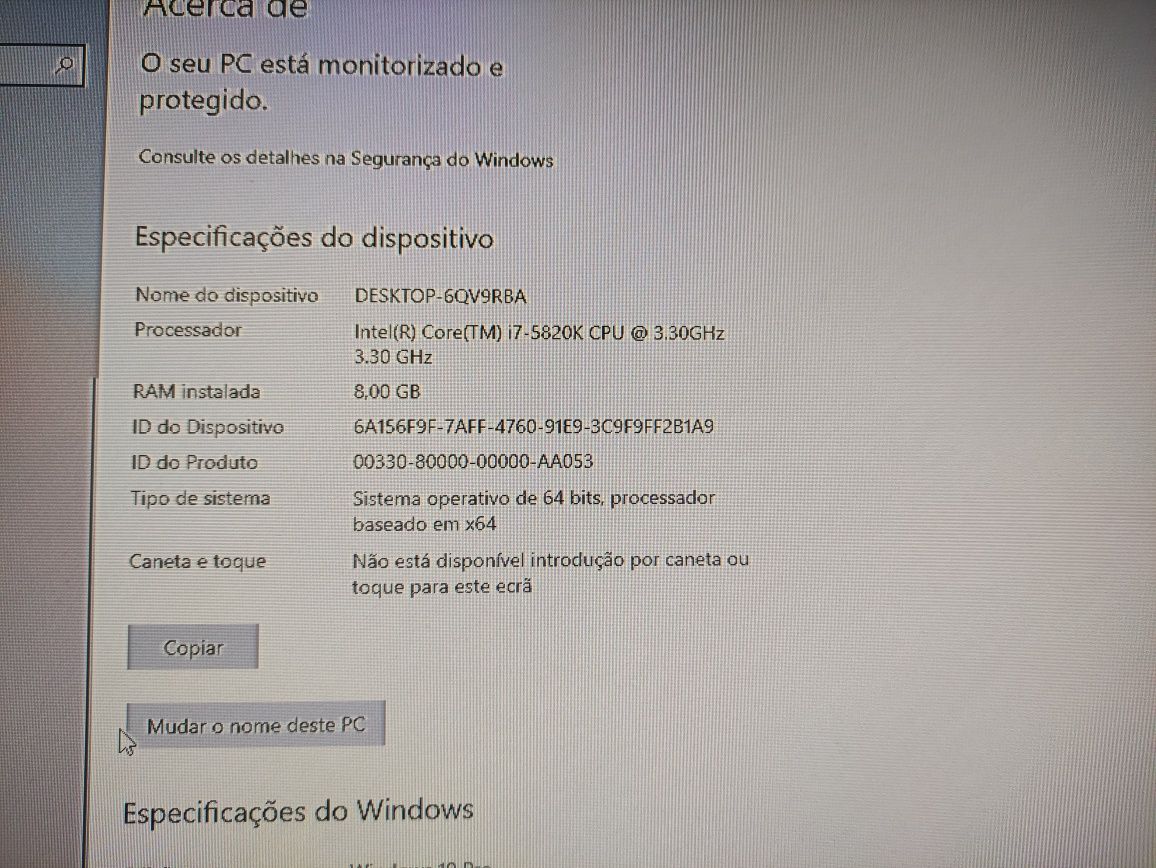 Computador  de Secretária