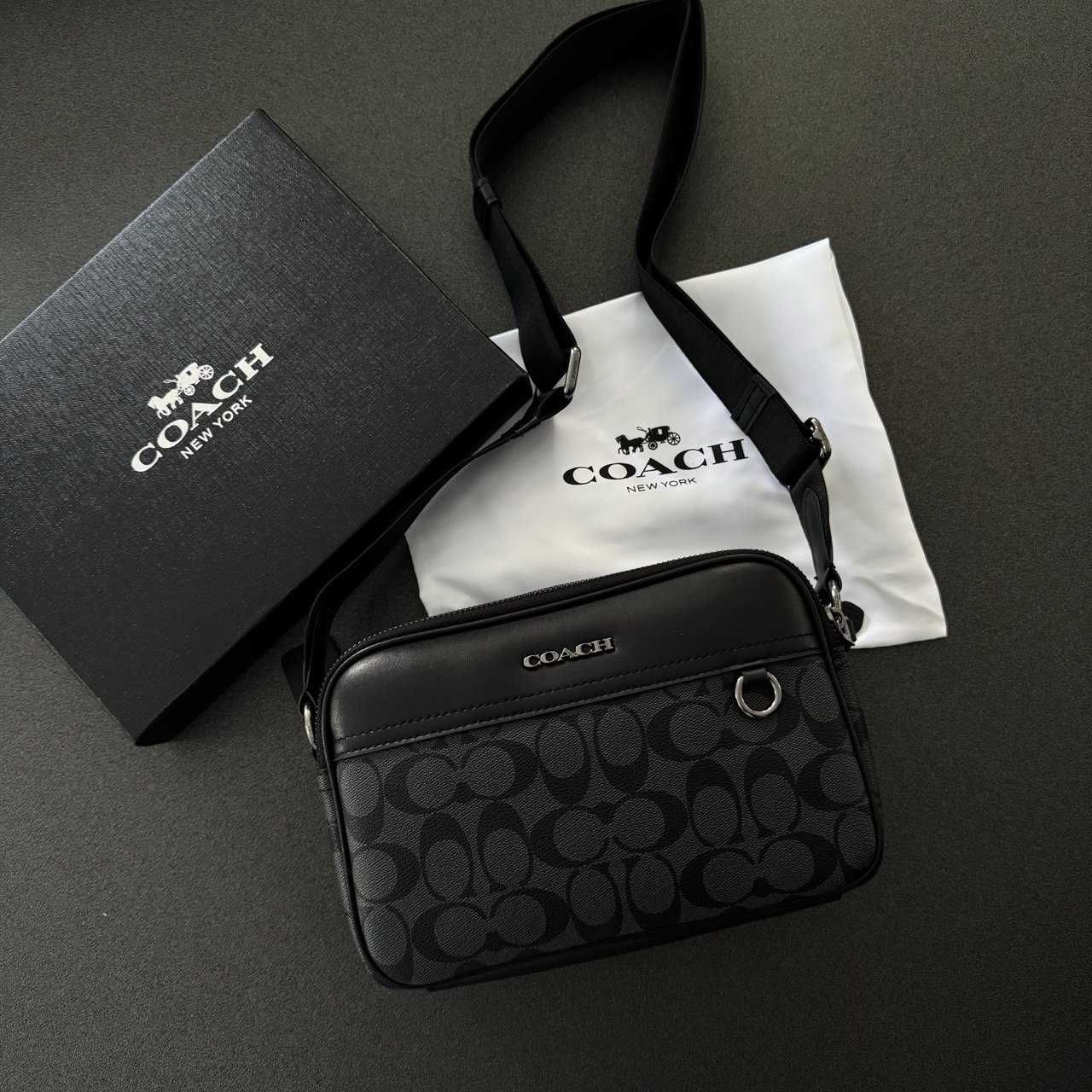 Мужская сумка Coach оригинал, кроссбоди чоловіча сумка Коач