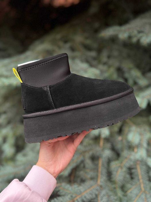 Женские угги, уггі оригінал UGG Classic Mini Dipper чорні/cірі, рижі