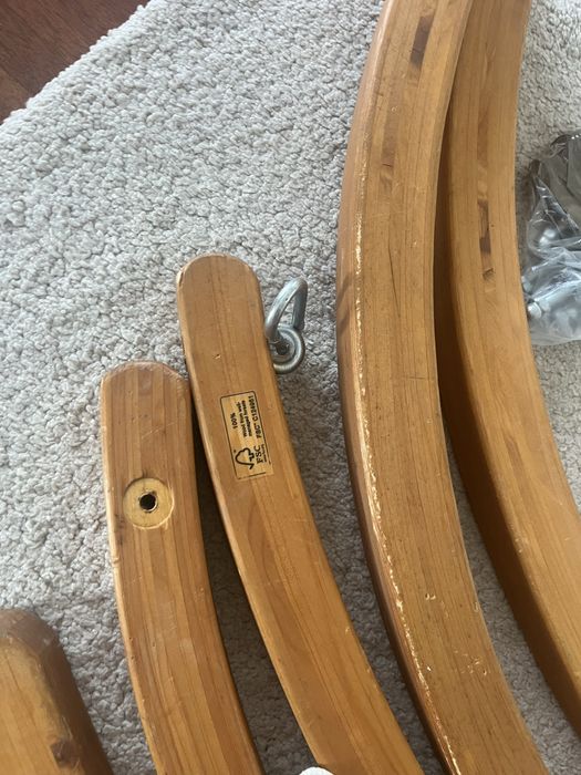 Hamak huśtawka z kokonem Amazonas kangoo brąz beż drewno