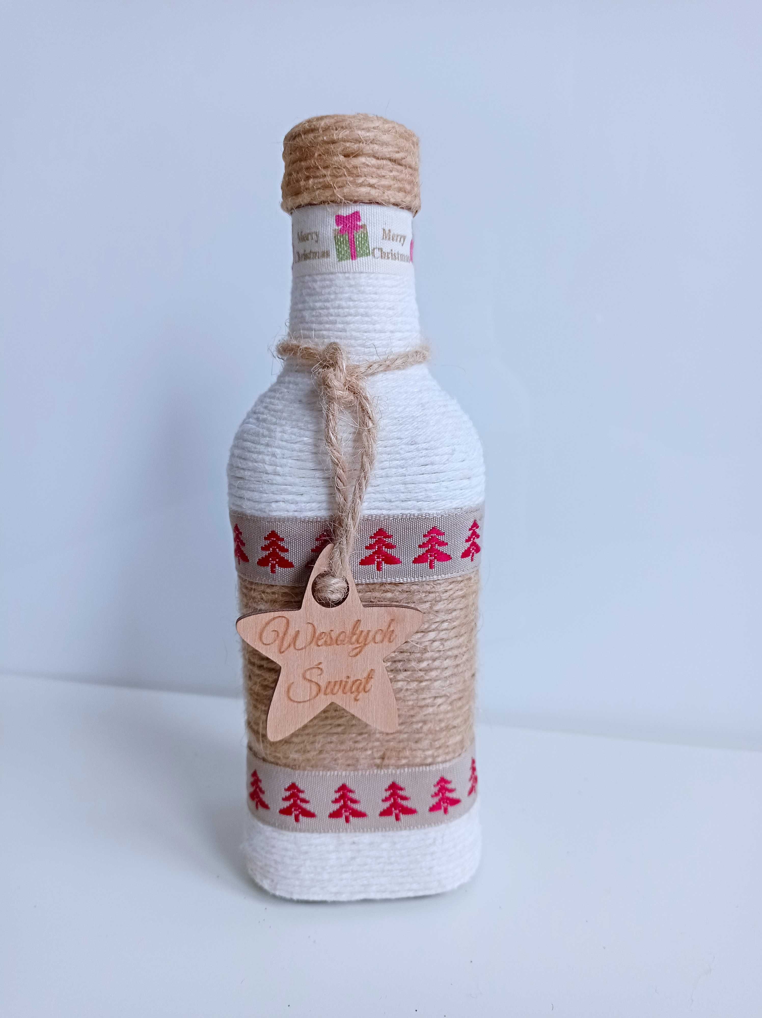 Butelka ręcznie zdobiona Boże Narodzenie Merry Christmas 200 ml