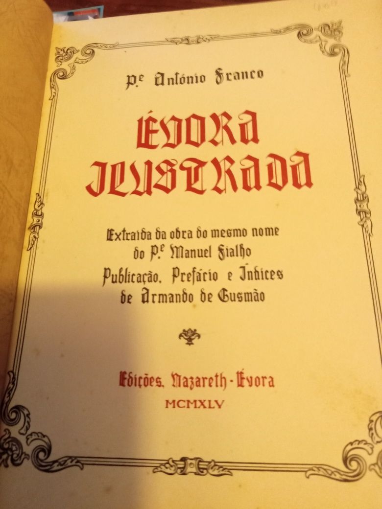 Livro de Évora ilustrada do Padre António  Franco