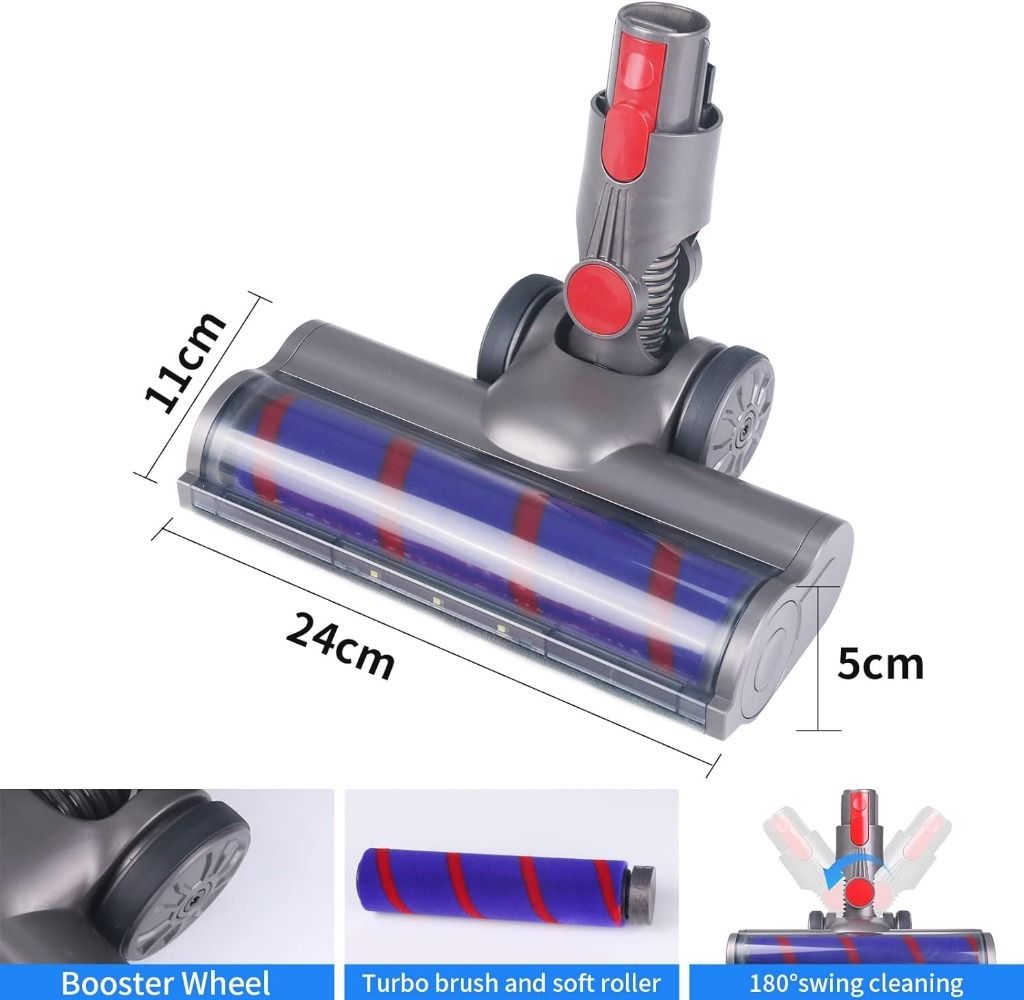 Turboszczotka LED do DYSON V7 V8 V10 V11 V15 ELEKTROSZCZOTKA