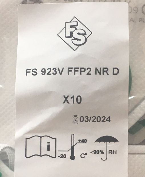Półmaska Maseczka maska antywirusowa FS-923V filtr FFP2 z zaworem