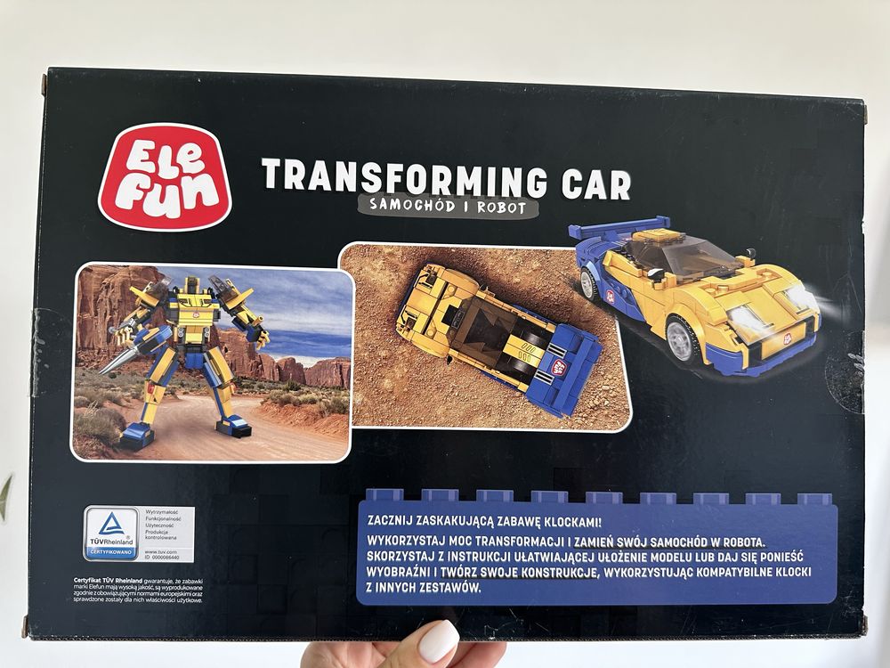 Zestaw klocków Elefun 2w1 samochod i robot klocki transformers