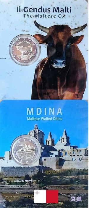 Malta Conjunto 2 Moedas 2€ 2025 BNC Coincard