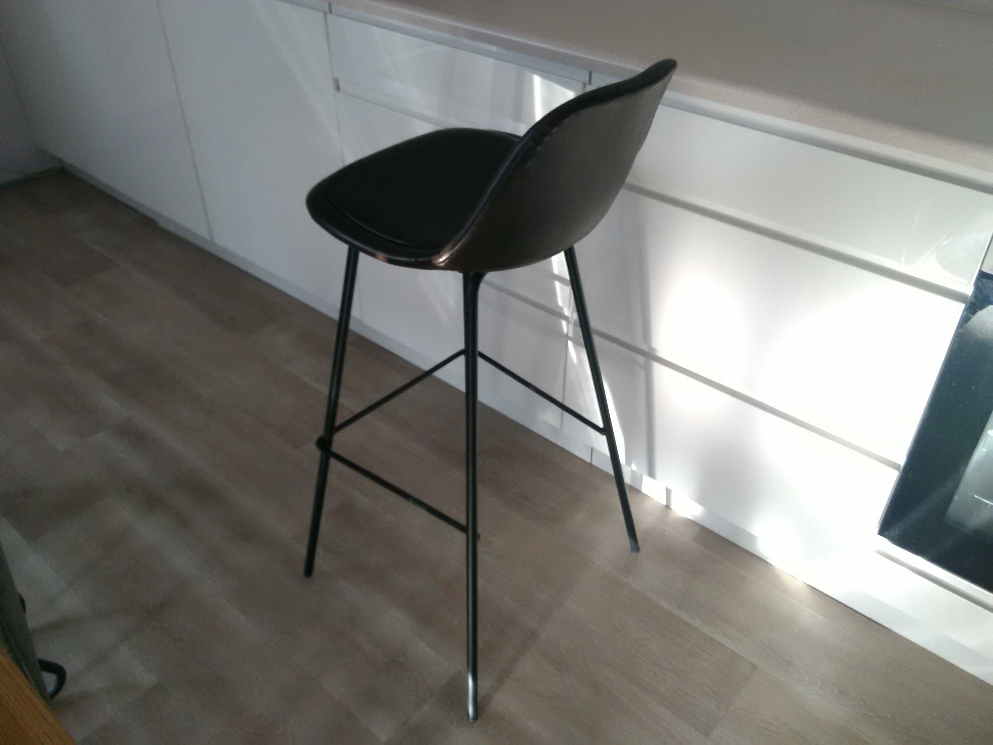 NOWE krzesło barowe hoker NEW DESIGN LOFT czarny mat + brąz
