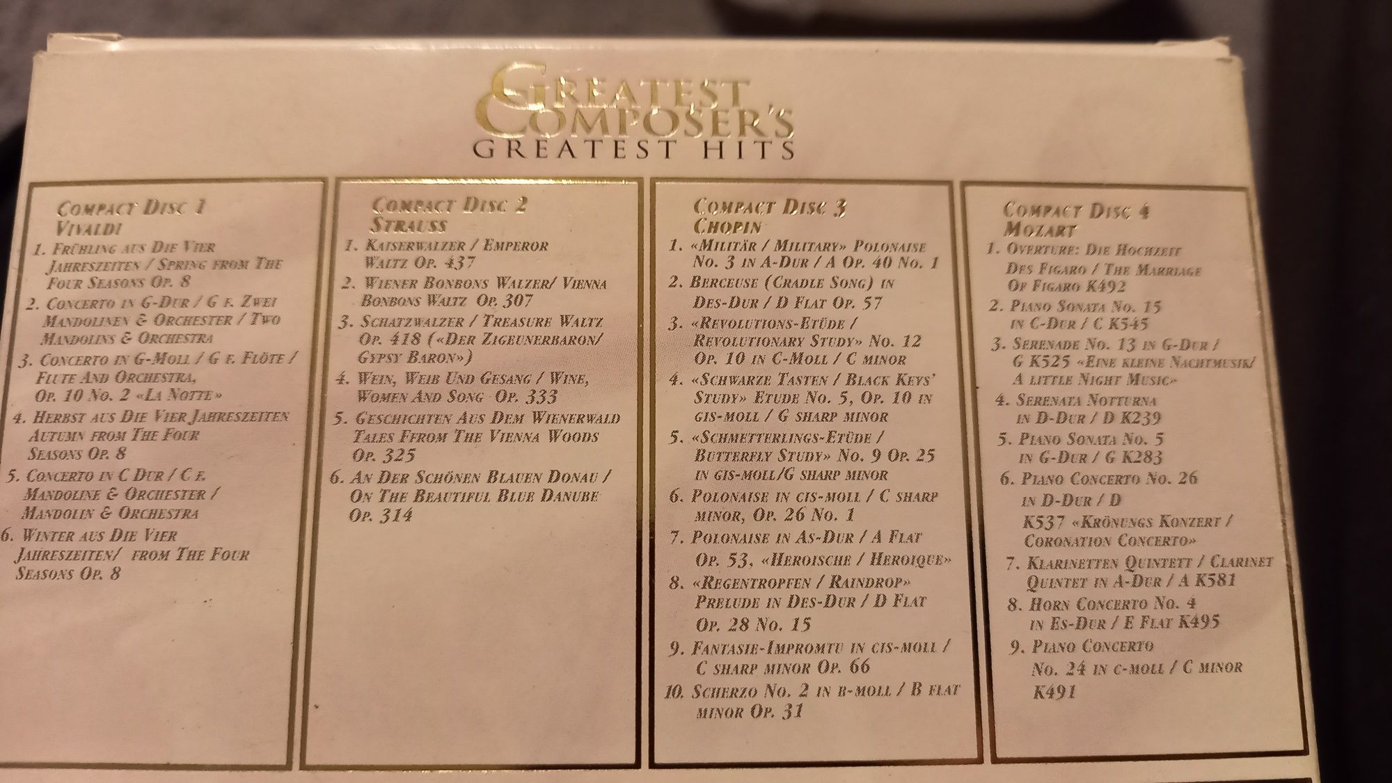 Greates Composer's - box - 8cd, folia. Chopin, Vivaldi, Mozart, Bach
