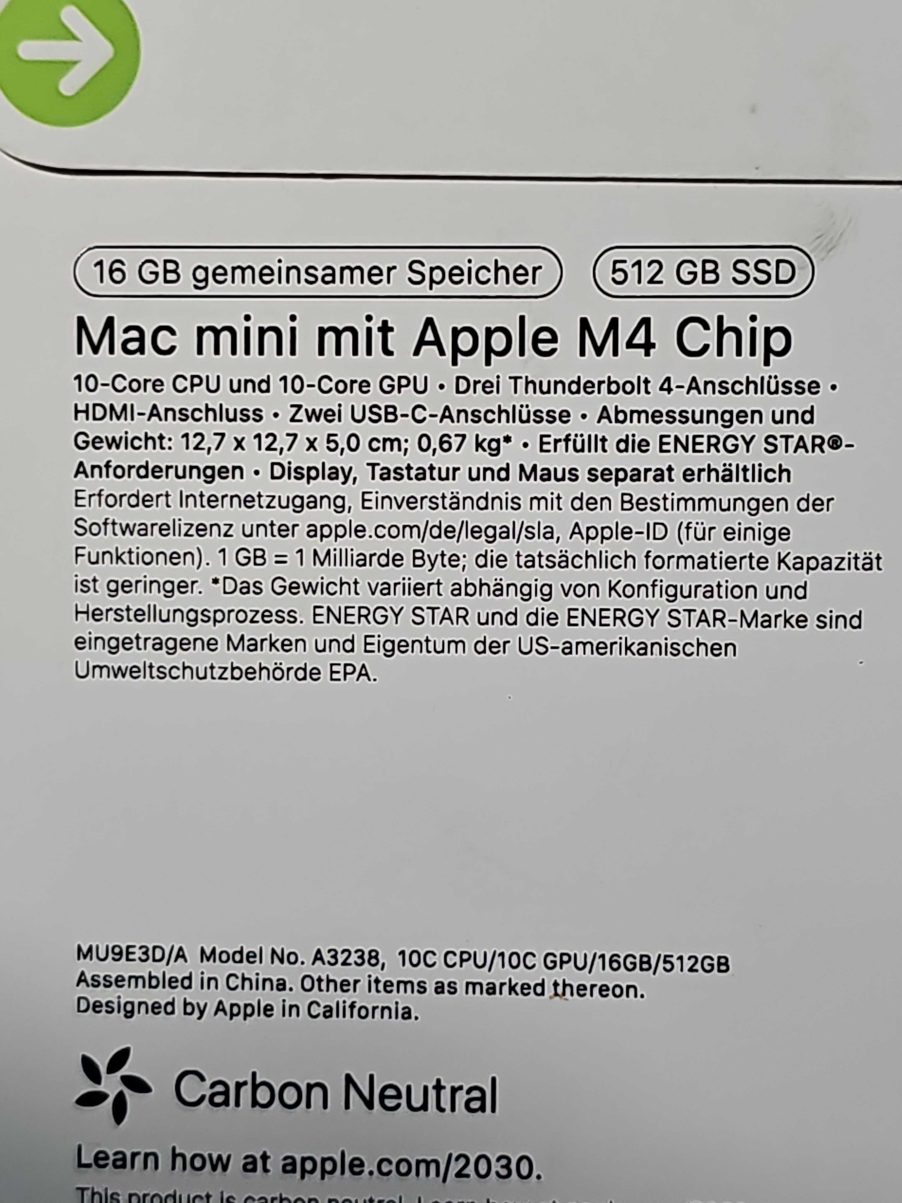 Nettop Apple Mac mini M4 (MU9E3DA)