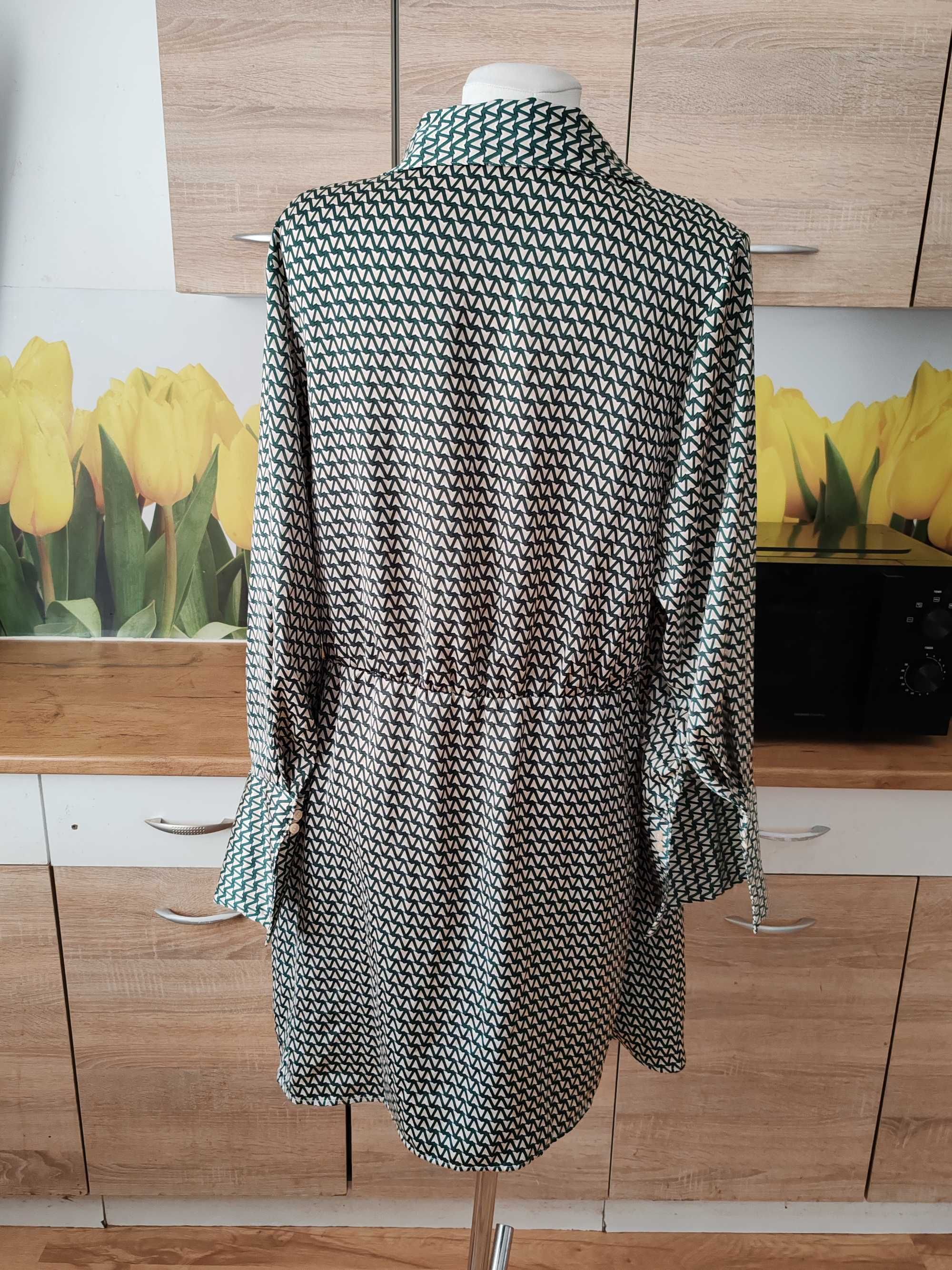 Ciekawa kopertowa sukienka H&M rozmiar ok 44/46 poliester