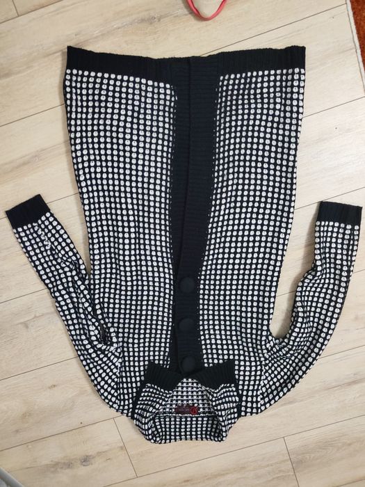 Sweterek płaszczyk czarno biały, M/L