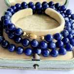 Naszyjnik lapis lazuli złoto 14k długość 70 cm