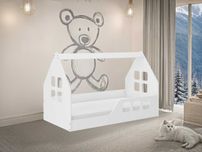 Łóżko dziecięce Bezpieczne Niski DOMEK BIAŁY 160x80 materac GRATIS !