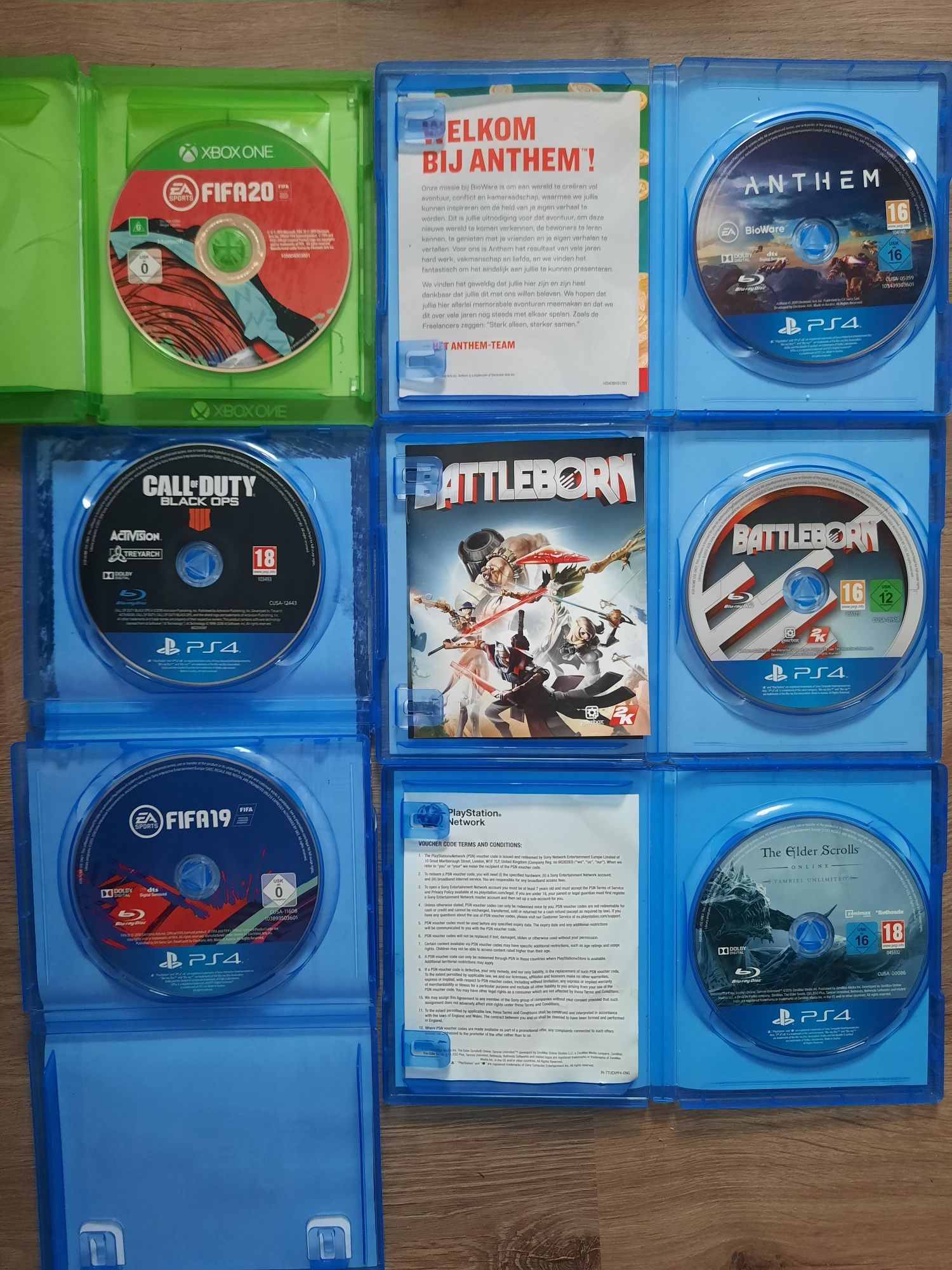 Лот 16 ігор для sony PS4: Horizon, Destiny, Overwatch, CoD, Fifa 19,20