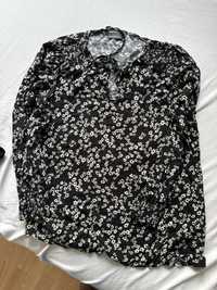 Czarna bluza wiskoza w kwiatki XL/XXl