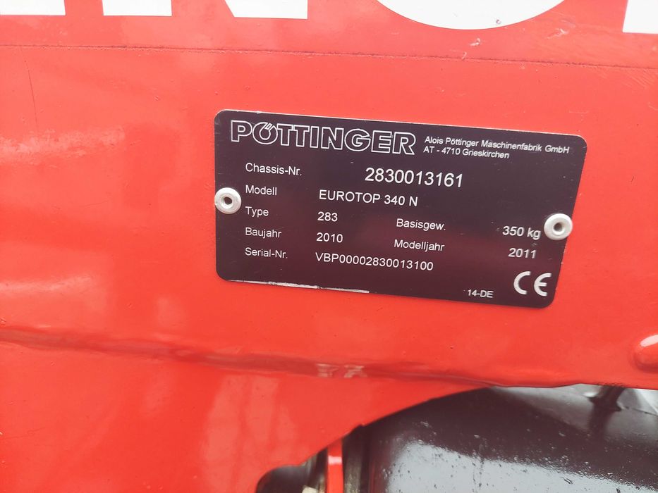 Zgrabiarka zagrabiarka POTTINGER euro top 340n  tandem