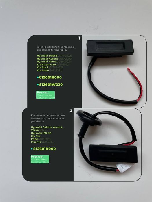 Кнопка открытия багажника Hyundai, Kia