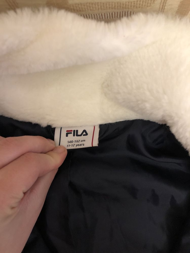 Біла шуба дитяча 146 152 см філа fila