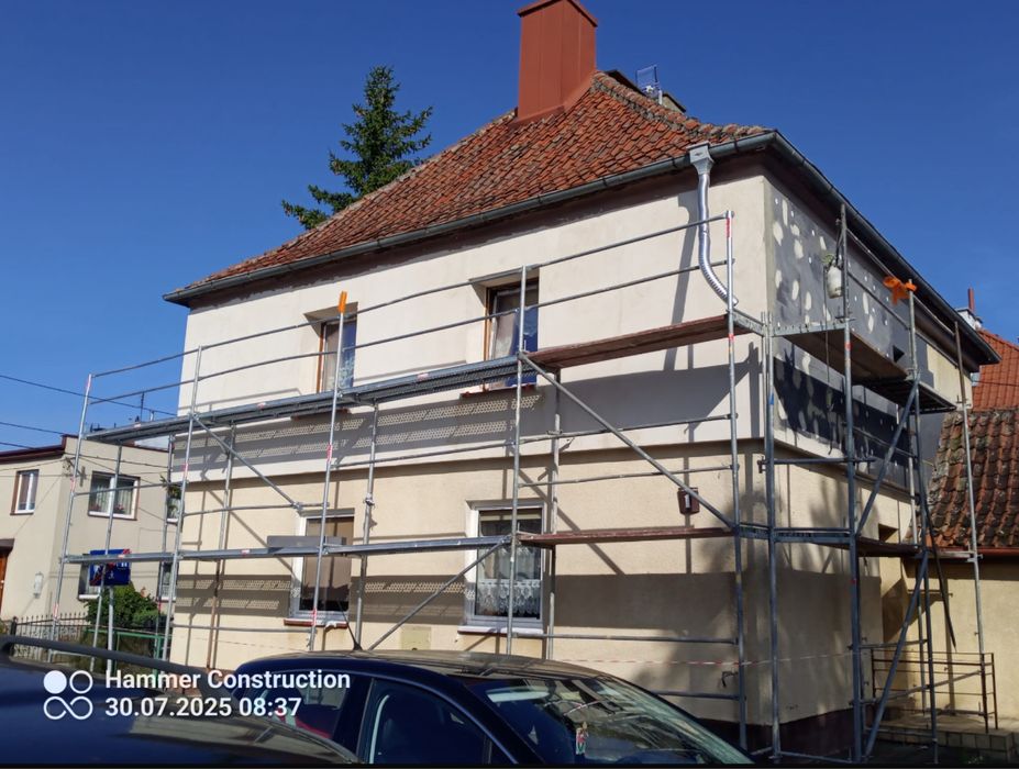 Elewacje, ocieplenie budynku, styropian, tynk, Czyste Powietrze