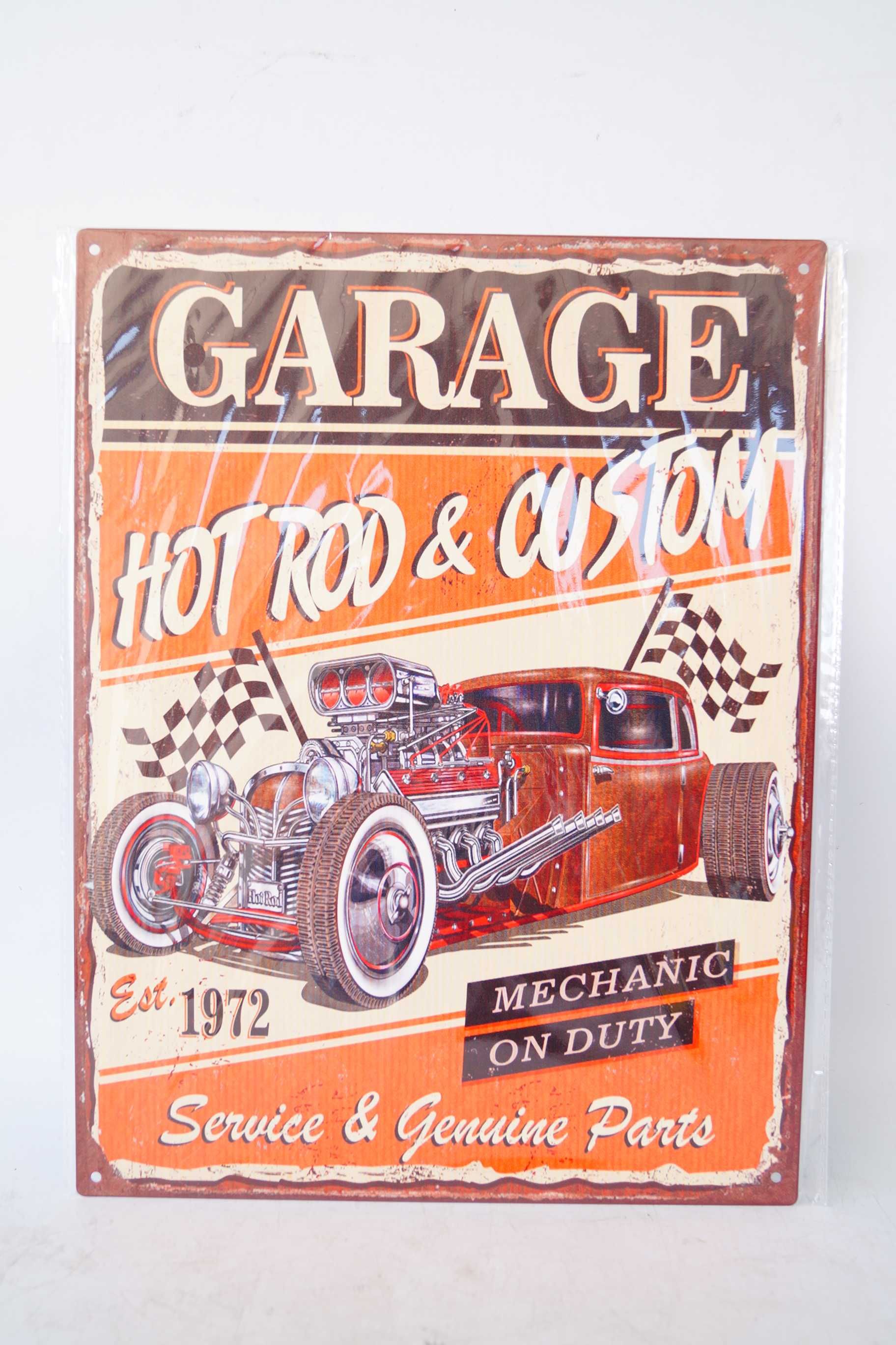 Plakat szyld metalowy 33/25 cm Garage Hot Rod