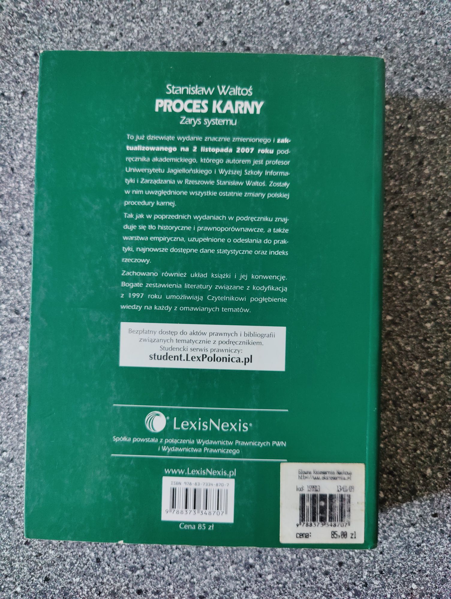 Proces karny zarys systemu Stanisław Waltos