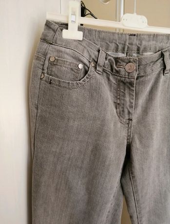 Szare proste spodnie z suwakami rozmiar M vintage y2k