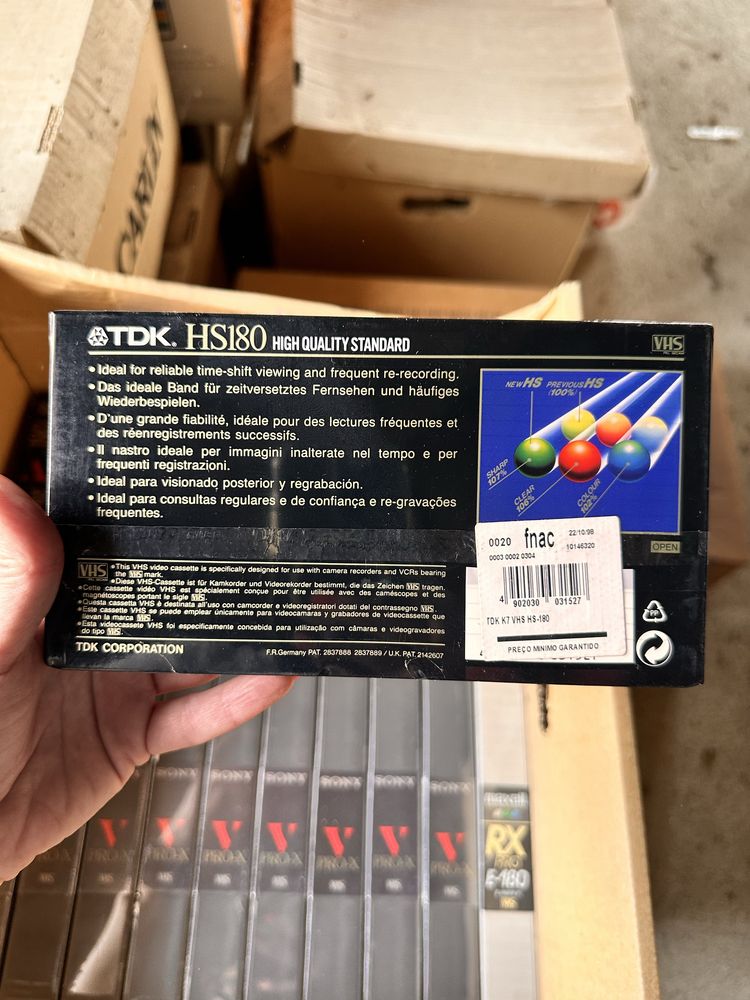 Cassestes VHS Sony, TDK, Maxell 180 alta qualidade