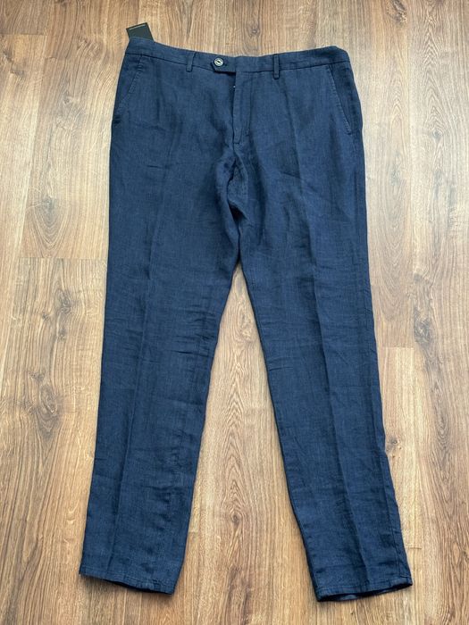 Штани Massimo Dutti лляні сині, розмір 46