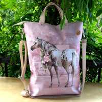Torba-plecak wodoodporna Horse In Pink Morning hand made