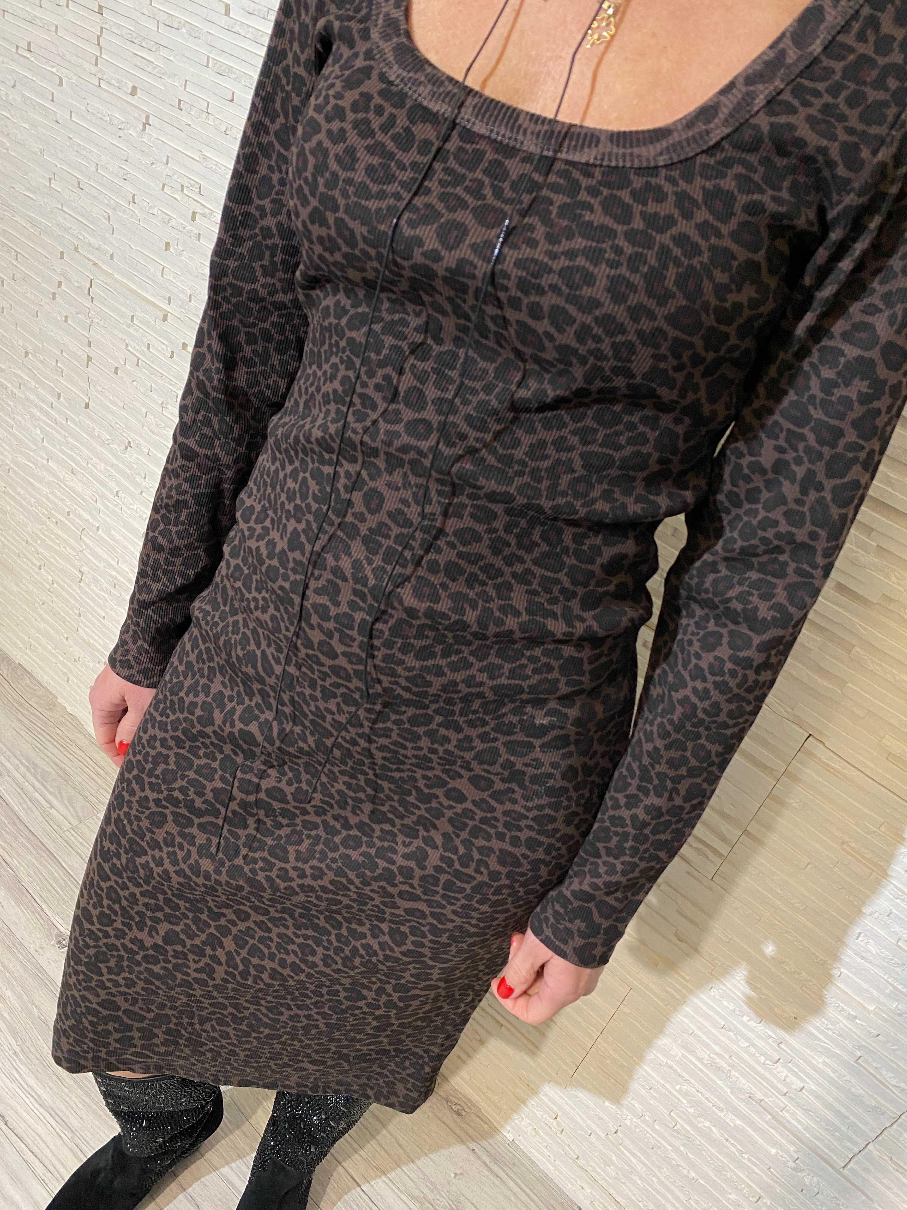Project Runway lemonada nowa sukienka gepard cętki prążek midi