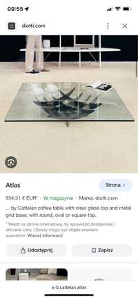 Stolik kawowy szklany Cattelan Italia atlas design