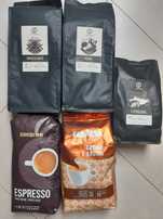 Kawy ziarniste zestaw Lavazza+Brazylia Santos+Nomad+Eduscho+Gratis