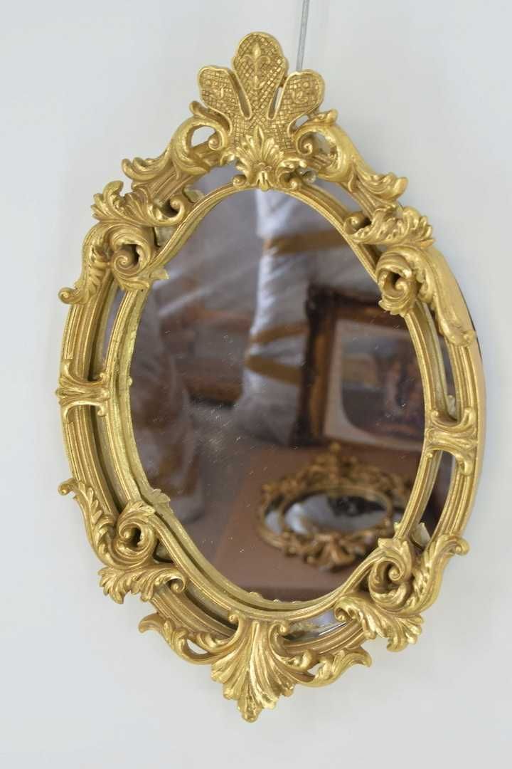 Złote Owalne Lustro Barokowe - Vintage - Złota Rama Dekoracja Ścienna