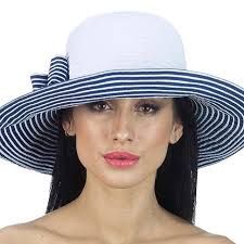 Красивая синя-белая пляжная шляпа, объем 56-58