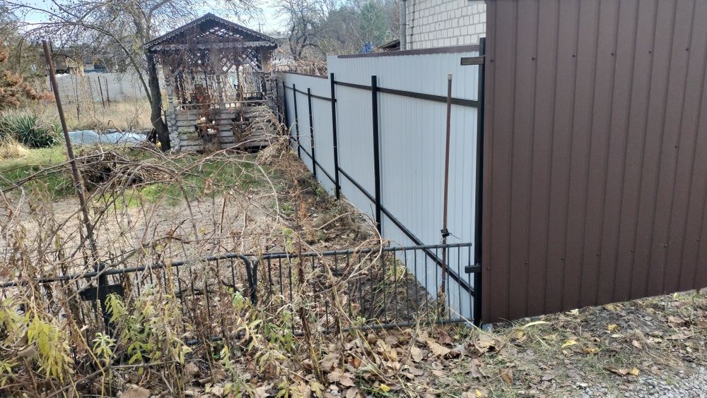 Забор из профнастила 3Д установка ворота калитки навесы