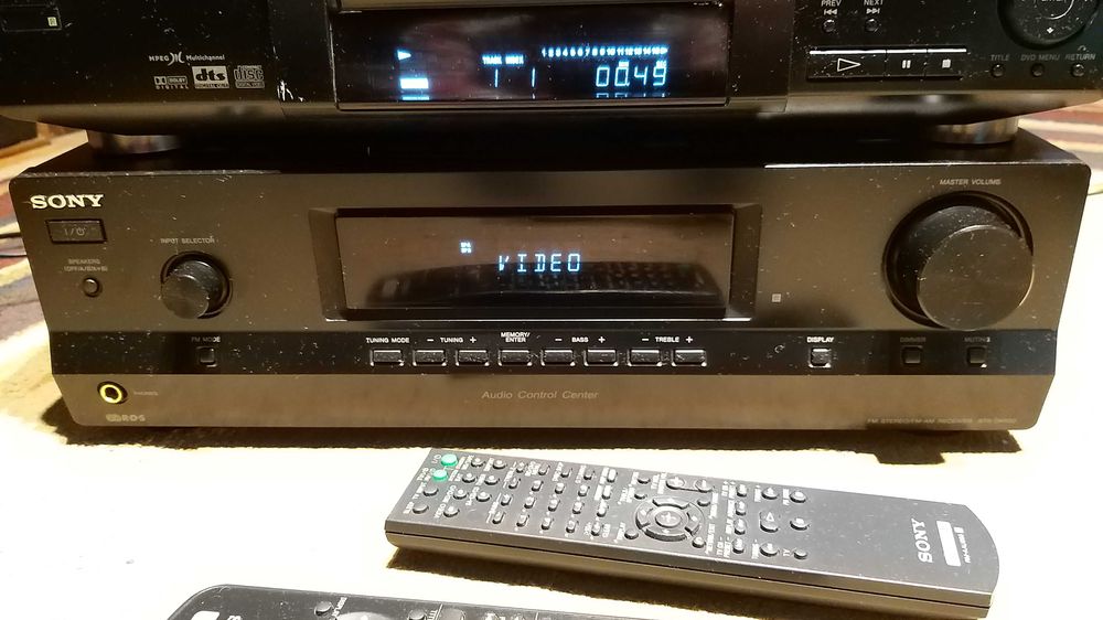 aparelhagem Sony, amplificador e leitor CD e DVD