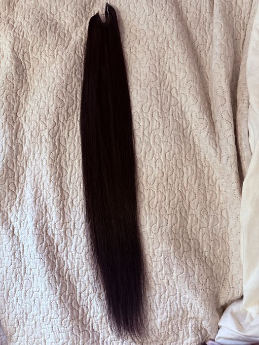 Włosy naturalne 65cm 72 gramy premium ciemny brąz