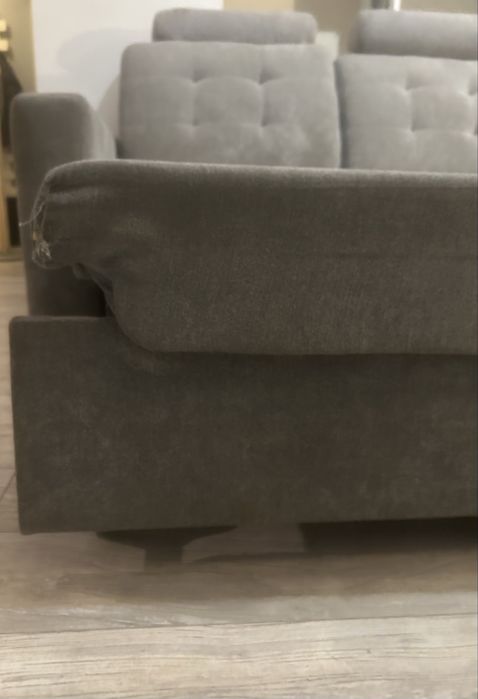 Narożnik BRW (typ Lino) z funkcją spania – Szary, mobilne zagłówki